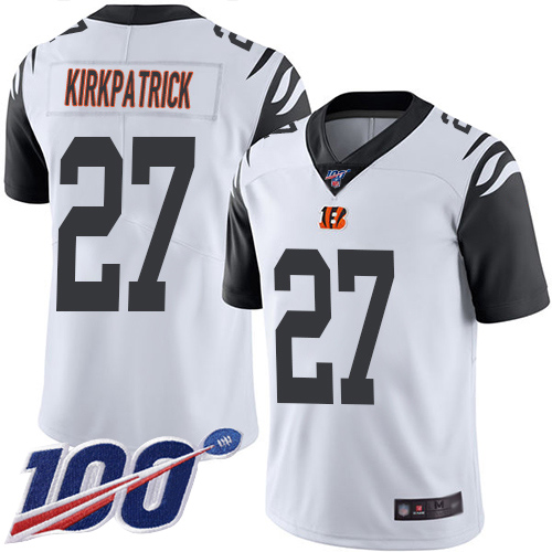 Cincinnati Bengals Limited White Men Dre Kirkpatrick Jersey NFL Footballl #27 100th Season Rush Vapor Untouchable